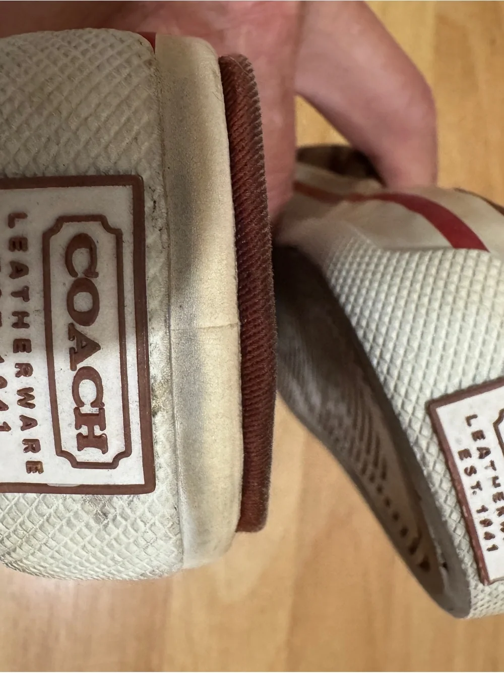 Coach Brown Signature Logo Buckle Slide Sandals 6.5